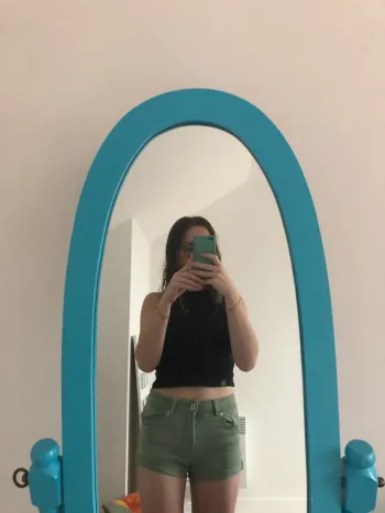 Short en jean vert