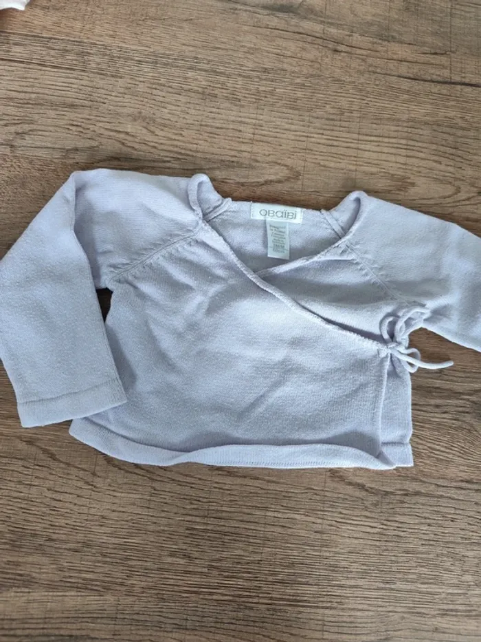 Petit gilet/Boléro violet 3 mois fille