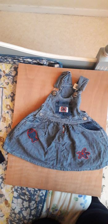 Robe salopette bleu jean - 12 mois