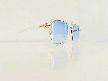 Lunette de soleil mixte transparente verres bleus dégradés UV protection catégorie 1