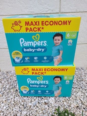 2 maxi pack pampers baby dry taille 6 