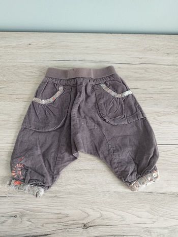 Pantalon velours brodé 3 mois