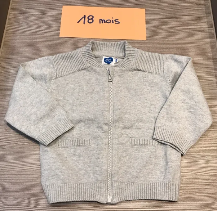 Gilet avec zip 18 mois Mots d’enfants