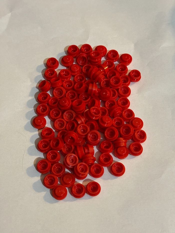 100 Plate LEGO , Round 1 x 1 réf 4073 Red