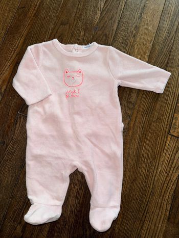 pyjama velour Bout'chou 1 mois