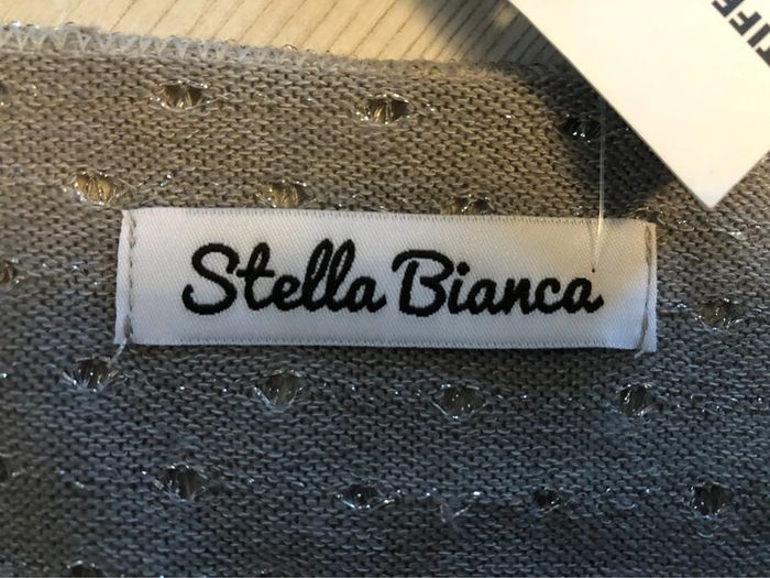 BB- Pull col V gris « stella bianca » T unique (40-44) NEUF - photo numéro 8
