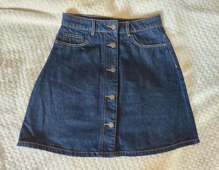 Jupe en jean taille haute boutonnée taille S - photo numéro 2