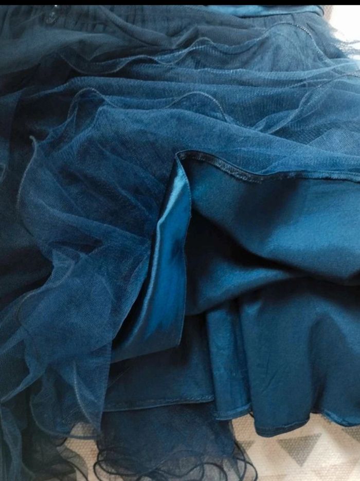 Robe  de  soirée  marine  strass  sequins  -  Ashwi  -  M  = S  actuel -  Comme  Neuve - photo numéro 11