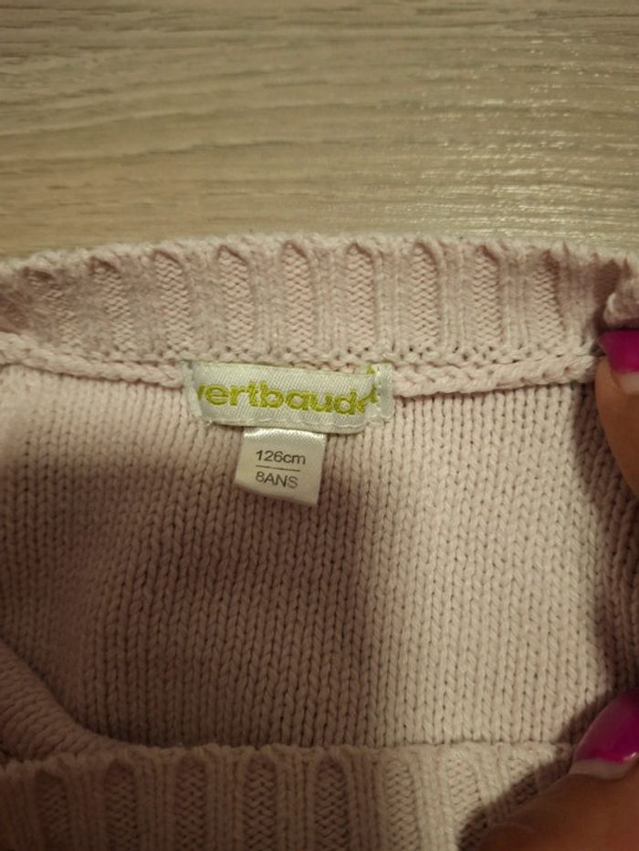 Pull rose pale fille 8 ans vertbaudet - photo numéro 3