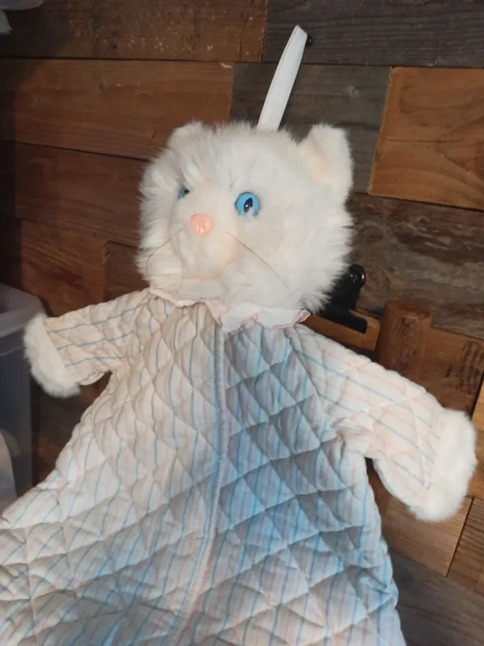 Peluche range pyjama chat vintage tbe - photo numéro 3