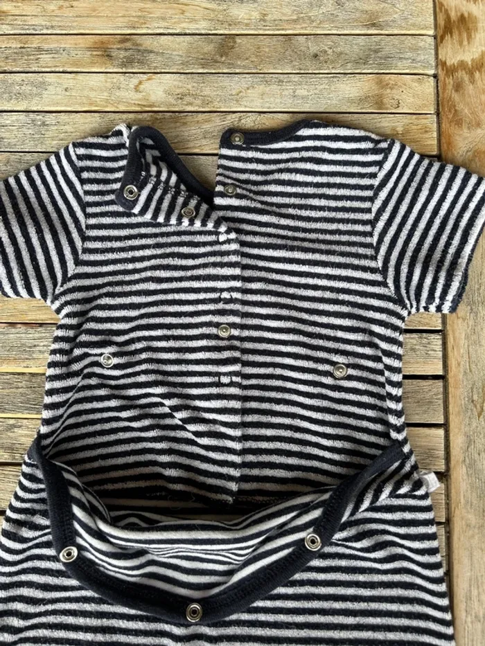 Combishort marinière bébé garçon - 9/12 mois - photo numéro 5