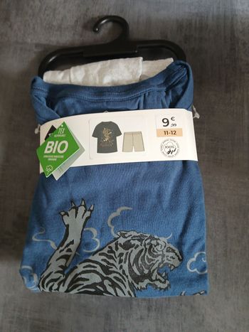 ensemble pyjamas short en coton garcon 11/12 ans 