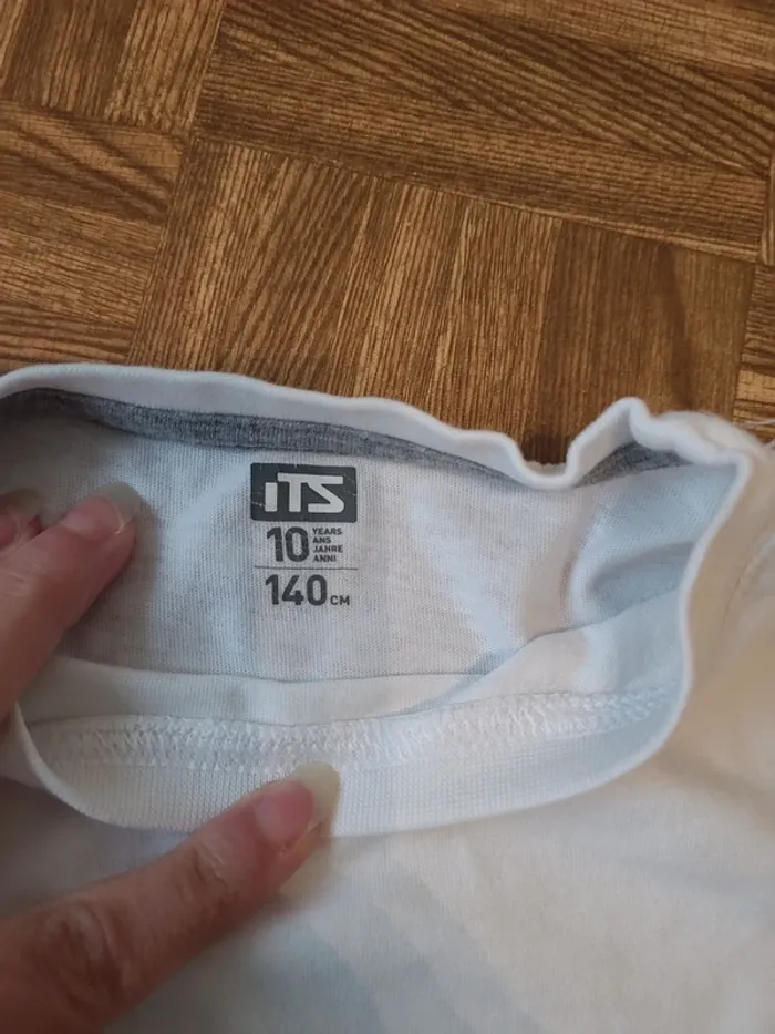 T-shirt manches courtes uni blanc 10 ans - photo numéro 2