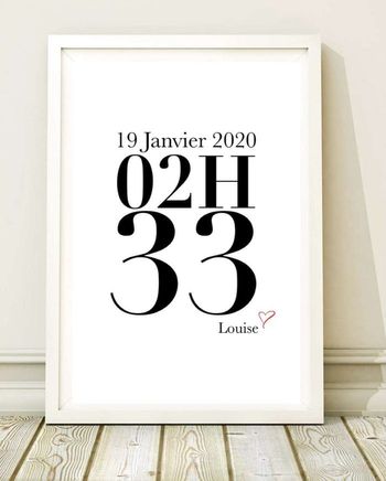 Affiche naissance personnalisé minimaliste