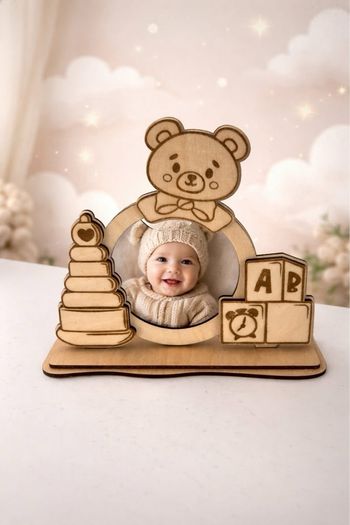 Cadre photo en bois ourson 