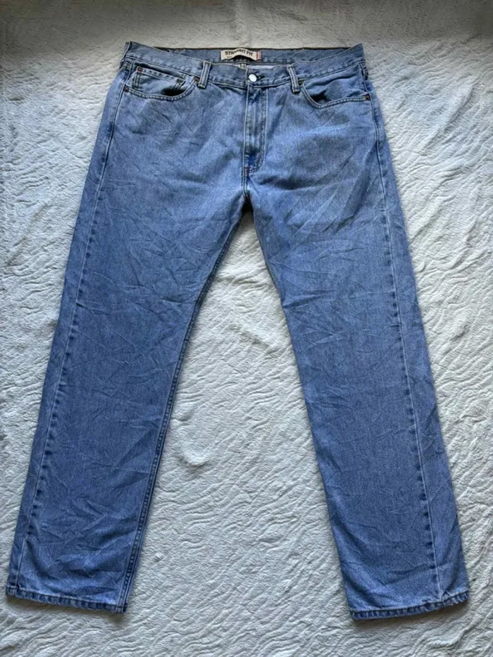 Jean Levi’s 505 Straight Fit droit Homme unisexe bleu clair taille haute 2000s Rare US W38 L32 XL48 - photo numéro 5