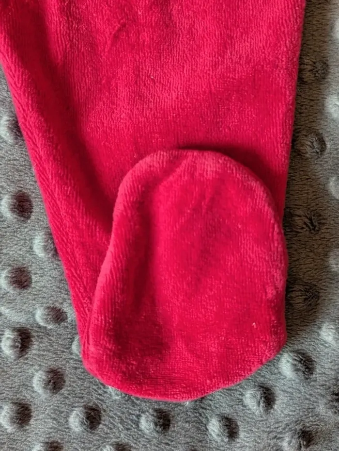 Pyjama velours Zeeman 6 mois – Fuchsia souris & laine - photo numéro 4