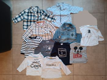 Lot T-shirt manches longues garçon 9 mois