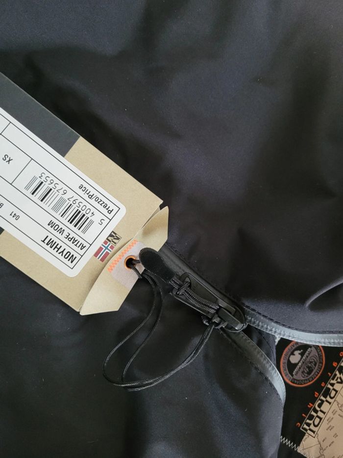 NEUF Veste blouson Napapijri noir zip fermeture éclair poches logos XS - photo numéro 3