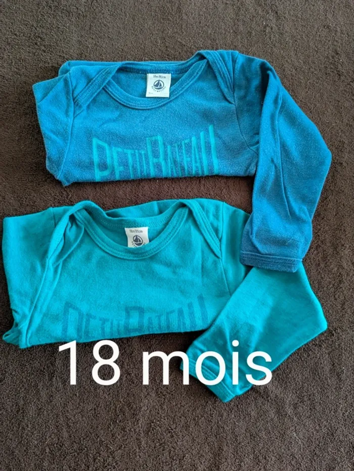 Lot de 2 bodies manches longues 18 mois