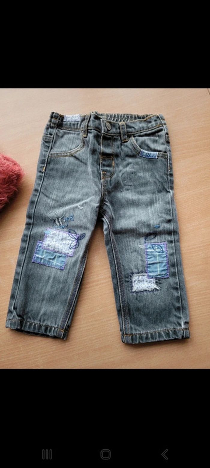 2 pantalons jeans chauds doublés 18 mois - photo numéro 3