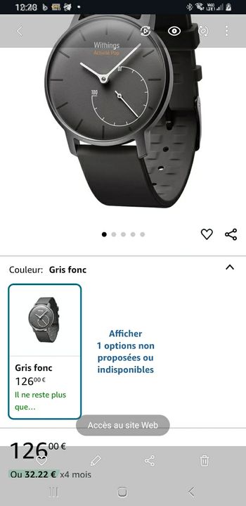 Montre withings pop