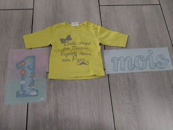 t-shirt manche longue 1 mois