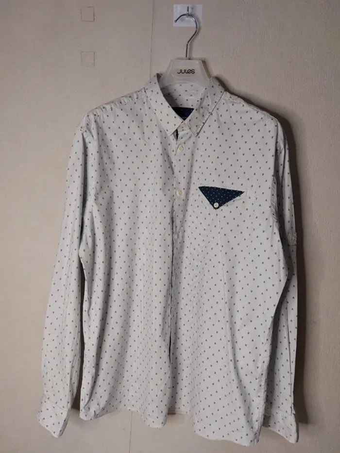 Chemise blanche imprimé bleu "Jack and Jones"
