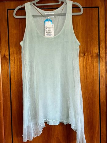 Débardeur soie vert menthe 38 Zara neuf avec étiquette