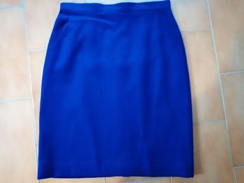 Jupe droite bleu Taille 36/38 Faite par une couturière