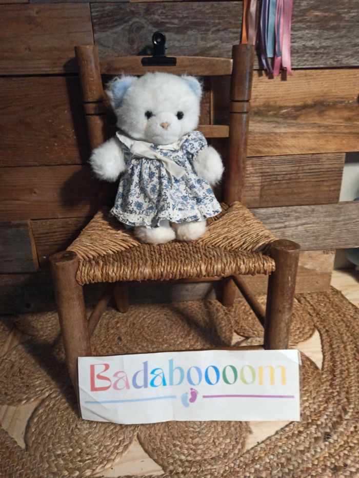 Peluche chat blanc Nounours tbe