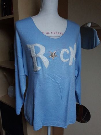Pull bleu ciel ROCK