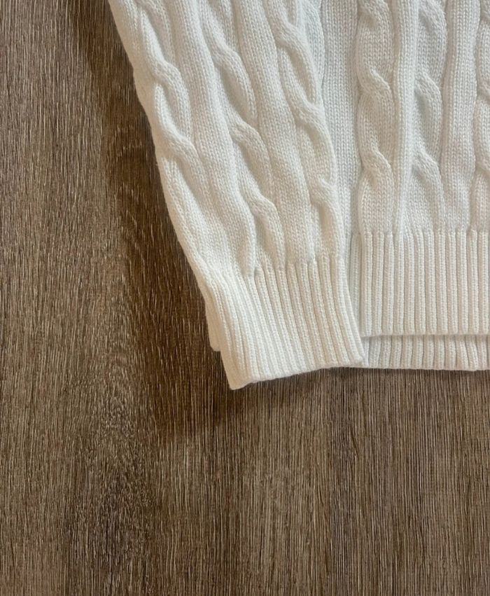 Pull torsadé ralph lauren blanc - photo numéro 3