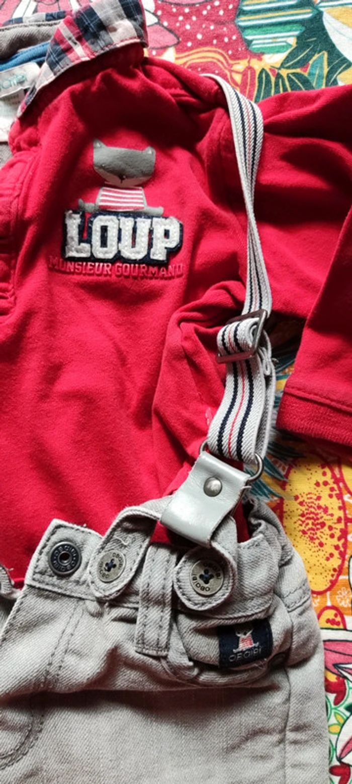 Tenue jean bretelles 12mois - photo numéro 2