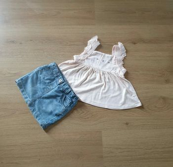 🩷 Ensemble haut et jupe en jeans 24 mois Kiabi/TAO #emyfleury_24moisfille