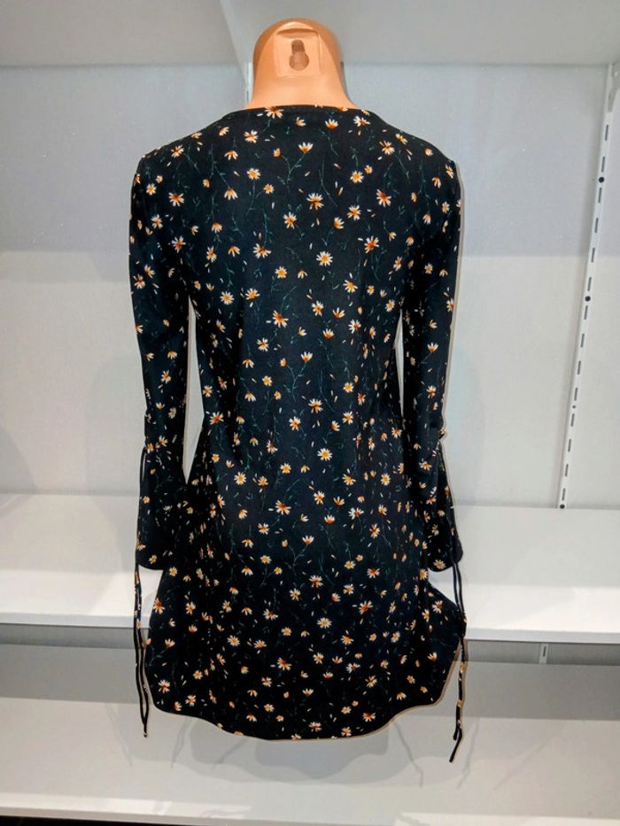 Robe Mango XS Noire fleurie - photo numéro 7