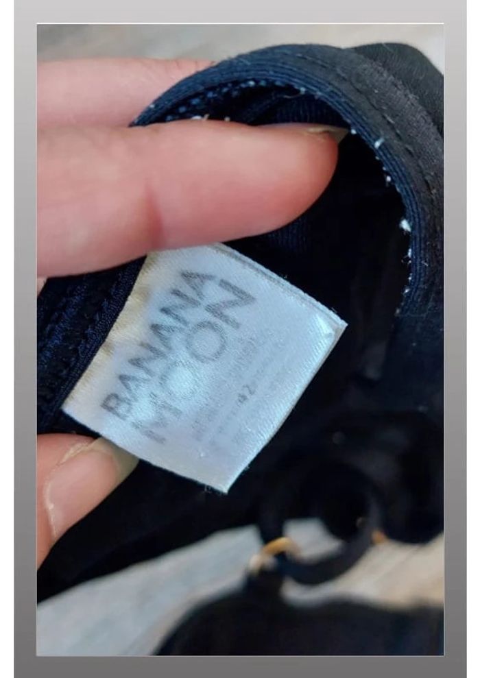 Maillot de bain deux pièces noir et marron, plusieurs traces d'usures  - Taille 38 Banana Moon - photo numéro 5