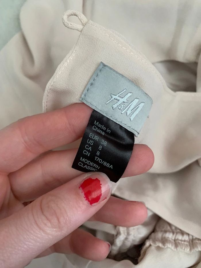 robe d'ete H&m crème rose taille 38 - photo numéro 5