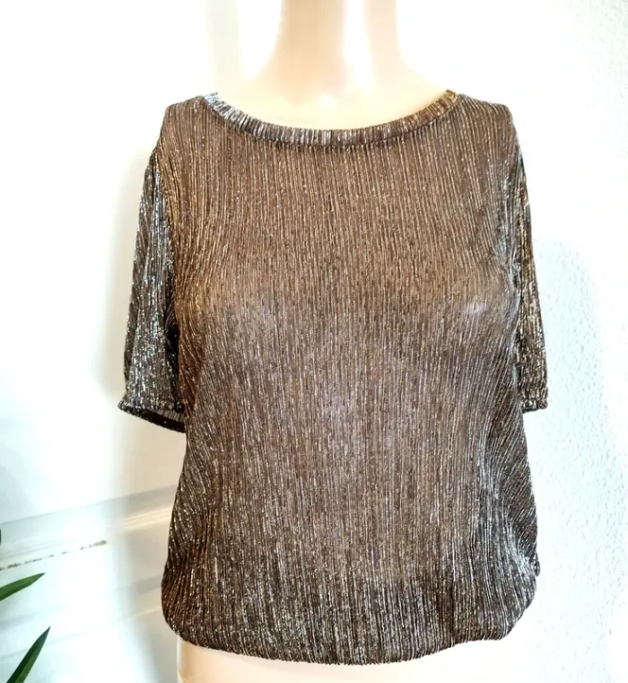 Top kiabi marron doré taille 34 neuf