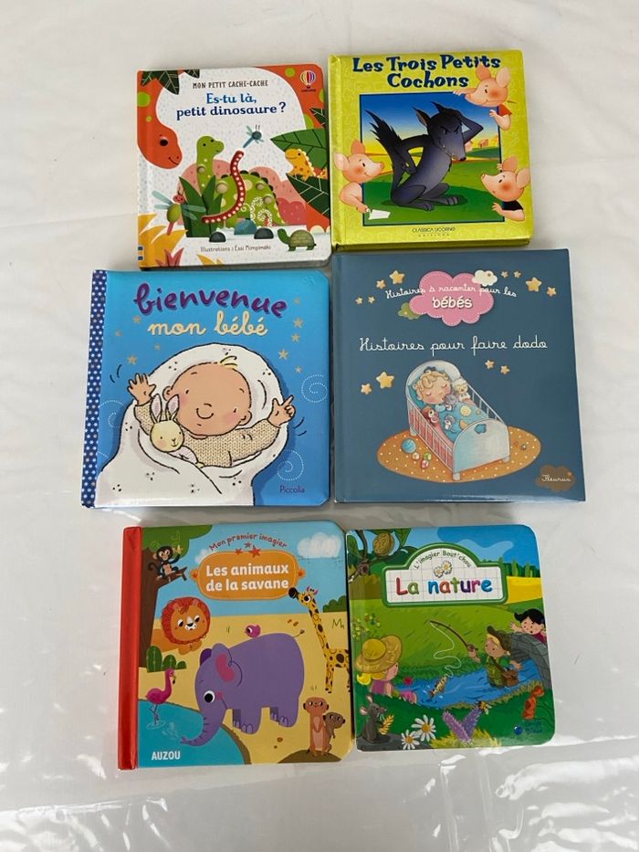 Lot de 6 livres d’éveil et histoires pour bébés et jeunes enfants