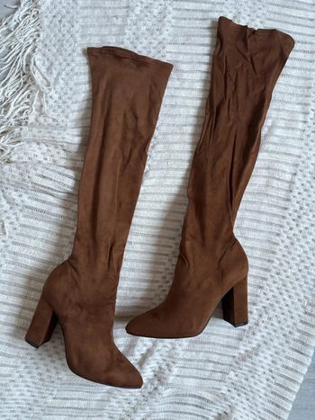 Cuissardes femme en daim marron bouts pointus taille 38