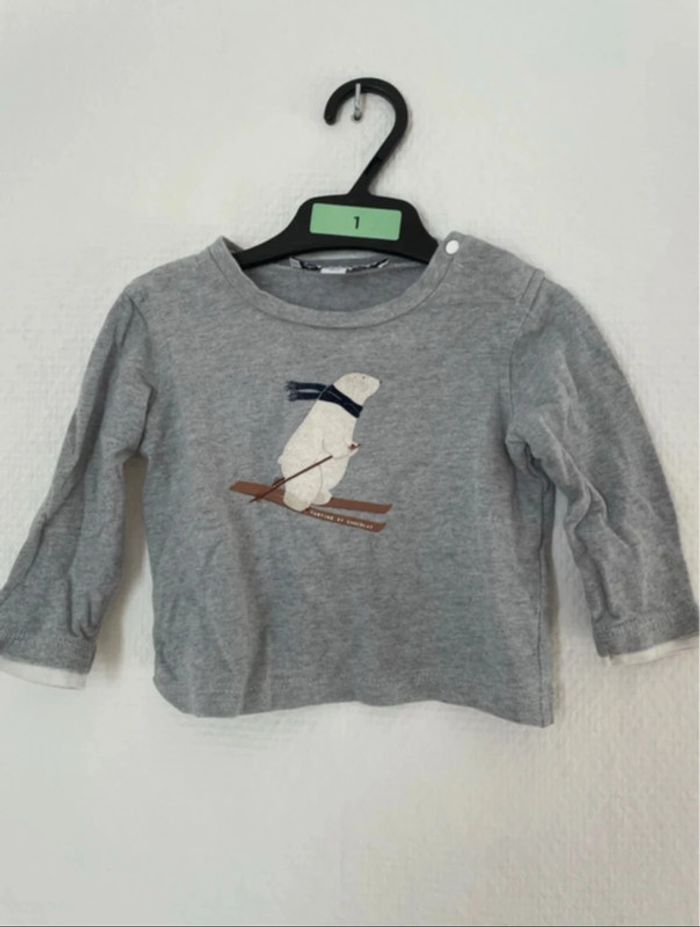 T-shirt manche longue bébé garçon - taille 6 mois