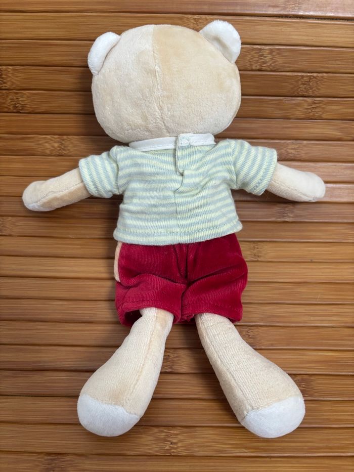 Doudou ours short rouge maillot vert sucre d orge - photo numéro 3