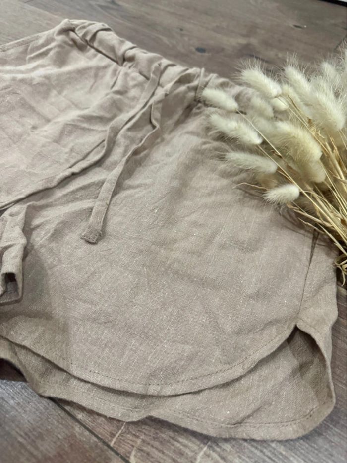 Short coton lin taille 36 EU couleur lin - photo numéro 2