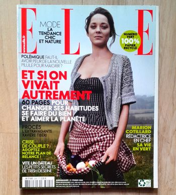 Magazine Elle n°3295 spécial vert et marion cotillard février 2009