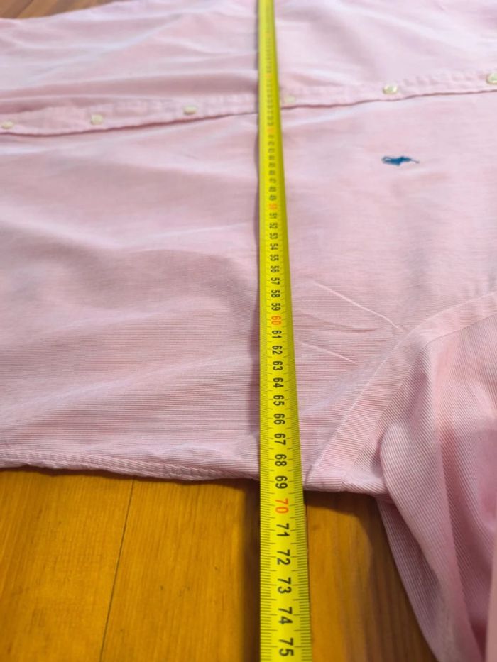 Chemise à rayures - Ralph Lauren - Yarmouth - Logo brodé bleu - Blanc, rose - Taille L - photo numéro 13