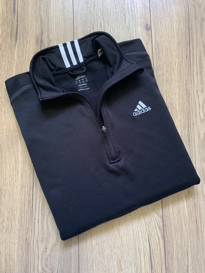 Haut manches longues Adidas - Noir zippé - Taille XL - photo numéro 2