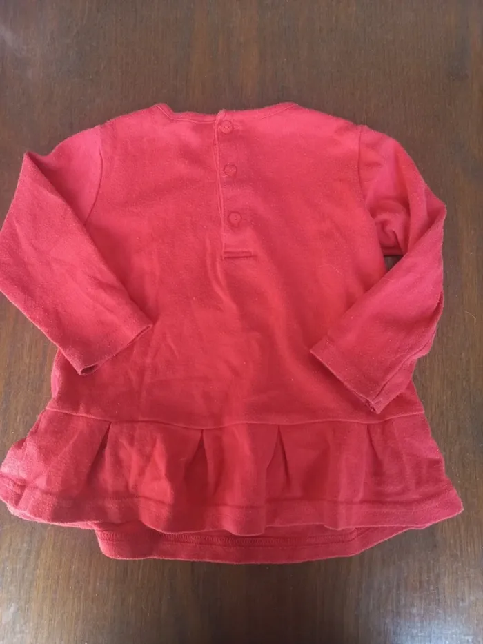 Pull/sweat rouge "chat" 12 mois 74cm - photo numéro 4