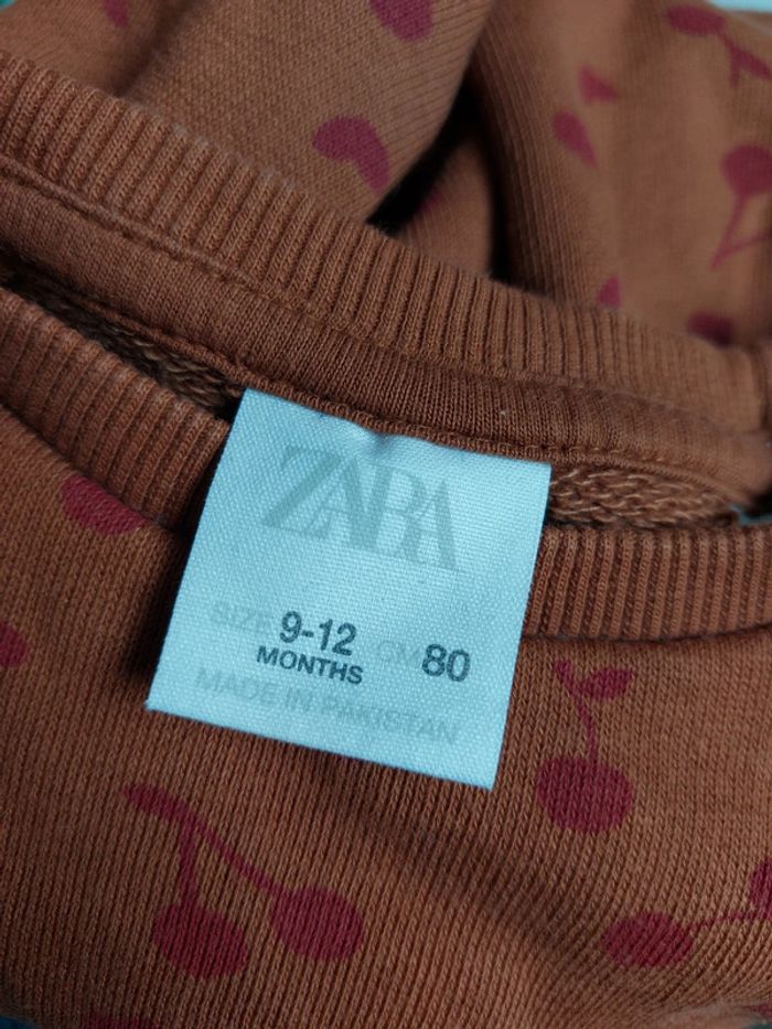 Robe sweat imprimée cerise Zara Taille 9-12 mois - photo numéro 3