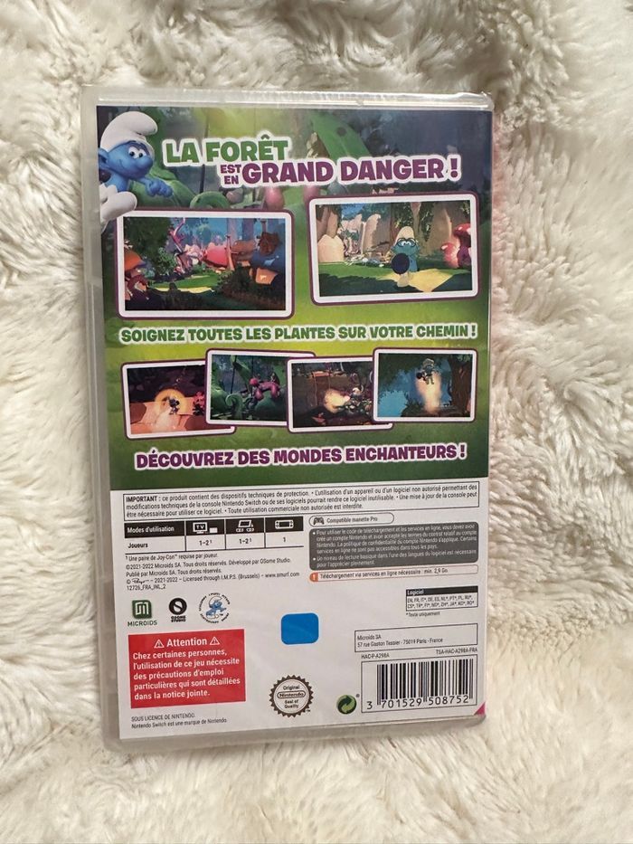 Jeu Nintendo switch lés schtroumpfs mission malfeuille neuf avec étiquette - photo numéro 2